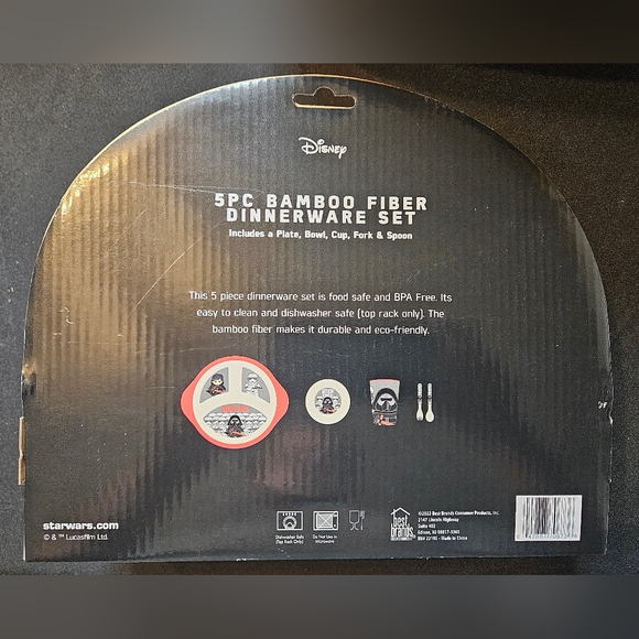 Star Wars Kylo Ren Dinnerware Set Bamboo Fiber 5 pc Kids Plate - Picture 2 of 5